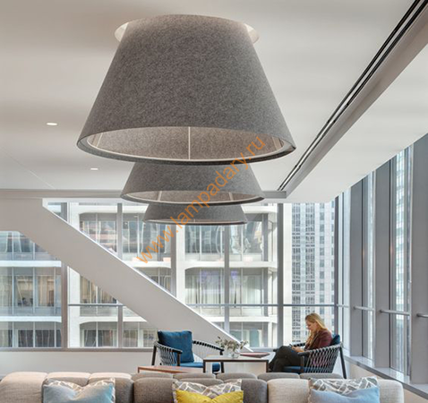2550.500 Svetilnik iz fetra konys serii d 500 h 250 kypit v internet-magazine www.lampadary.ru za 27 800 ryb. s dostavkoi Светильник из фетра конус серый d 500 h 250